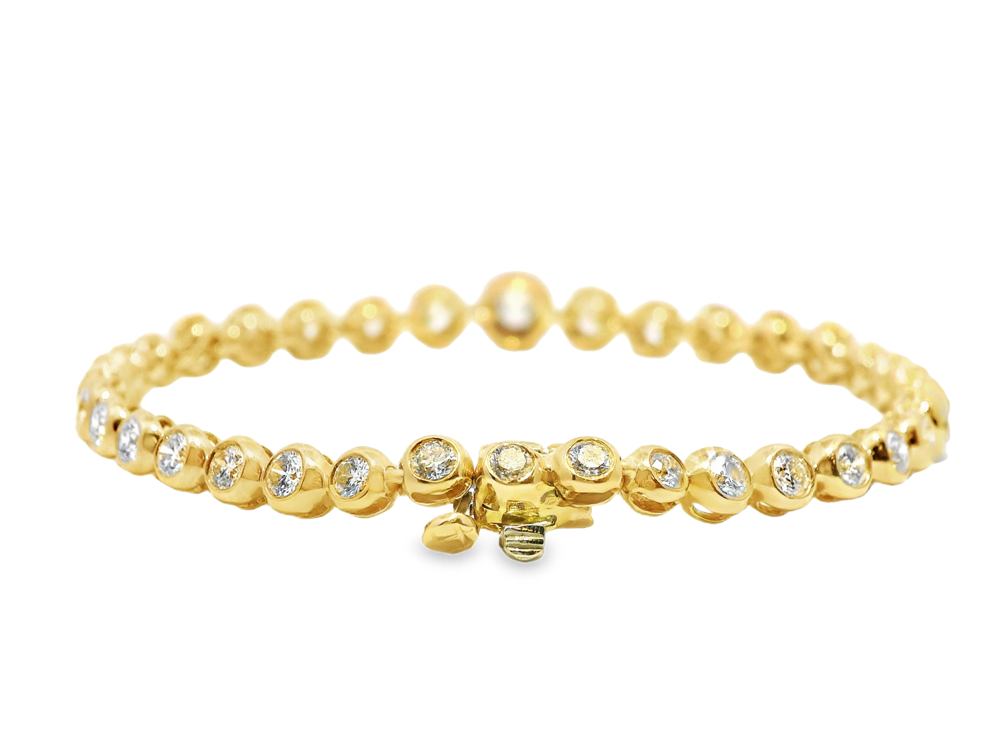 3.87CT Diamond Bracelet 14k Yellow Gold