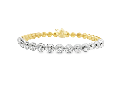 1.35CT Two Tone Bracelet 14k Gold