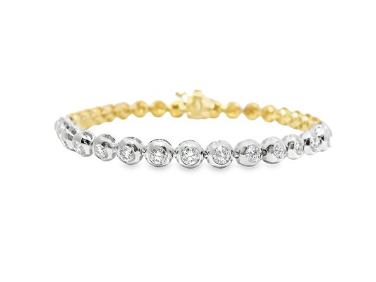 1.35CT Two Tone Bracelet 14k Gold