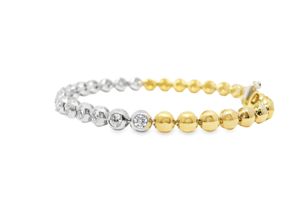 1.35CT Two Tone Bracelet 14k Gold
