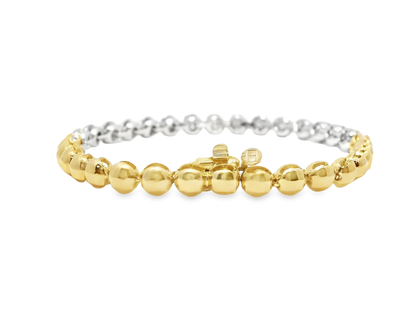 1.35CT Two Tone Bracelet 14k Gold