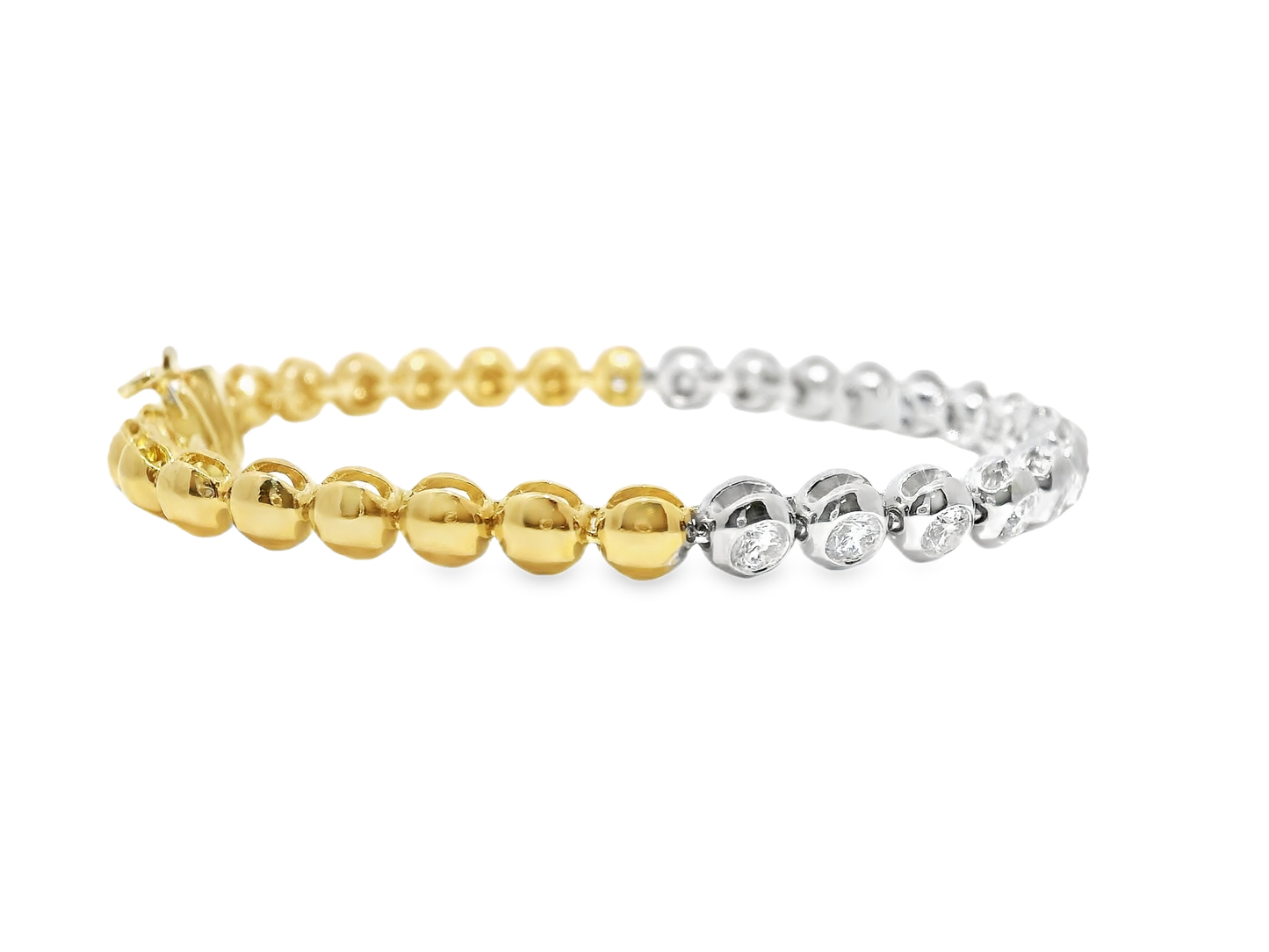 1.35CT Two Tone Bracelet 14k Gold
