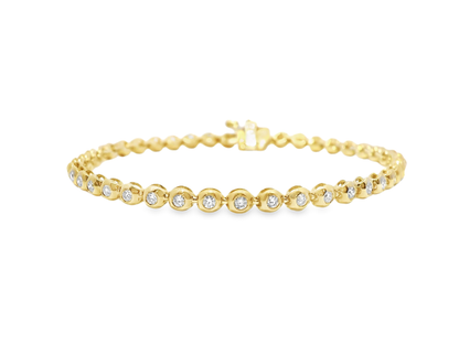 0.84CT Diamond Bracelet 14k Yellow Gold