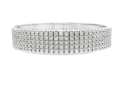 10.96CT Diamond Bangle 18k White Gold