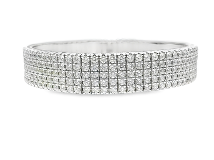 10.96CT Diamond Bangle 18k White Gold
