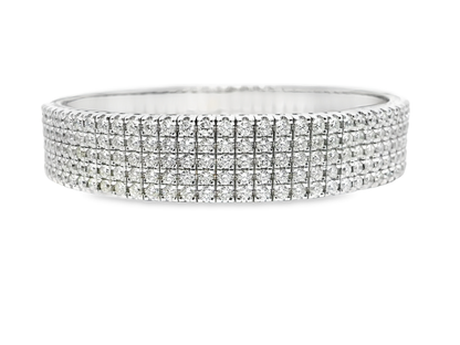 10.96CT Diamond Bangle 18k White Gold