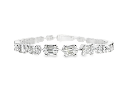 4.86CT Diamond Bracelet 18k White Gold