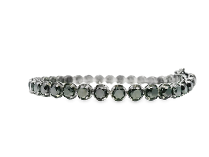 9.97CT Black Diamond Bracelet 18k white Gold
