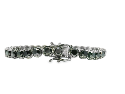 9.97CT Black Diamond Bracelet 18k white Gold