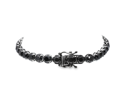 0.75CT Diamond 8.45CT Black Diamond Bracelet 18k White Gold
