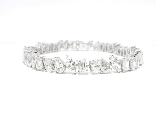 12.37CT Diamond Bracelet 18k White Gold