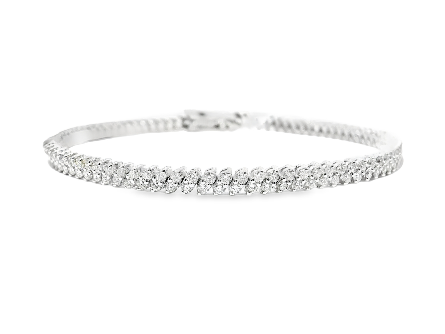 2.74CT Diamond Bracelet 14k White Gold