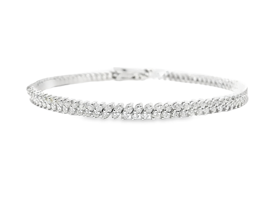 2.74CT Diamond Bracelet 14k White Gold