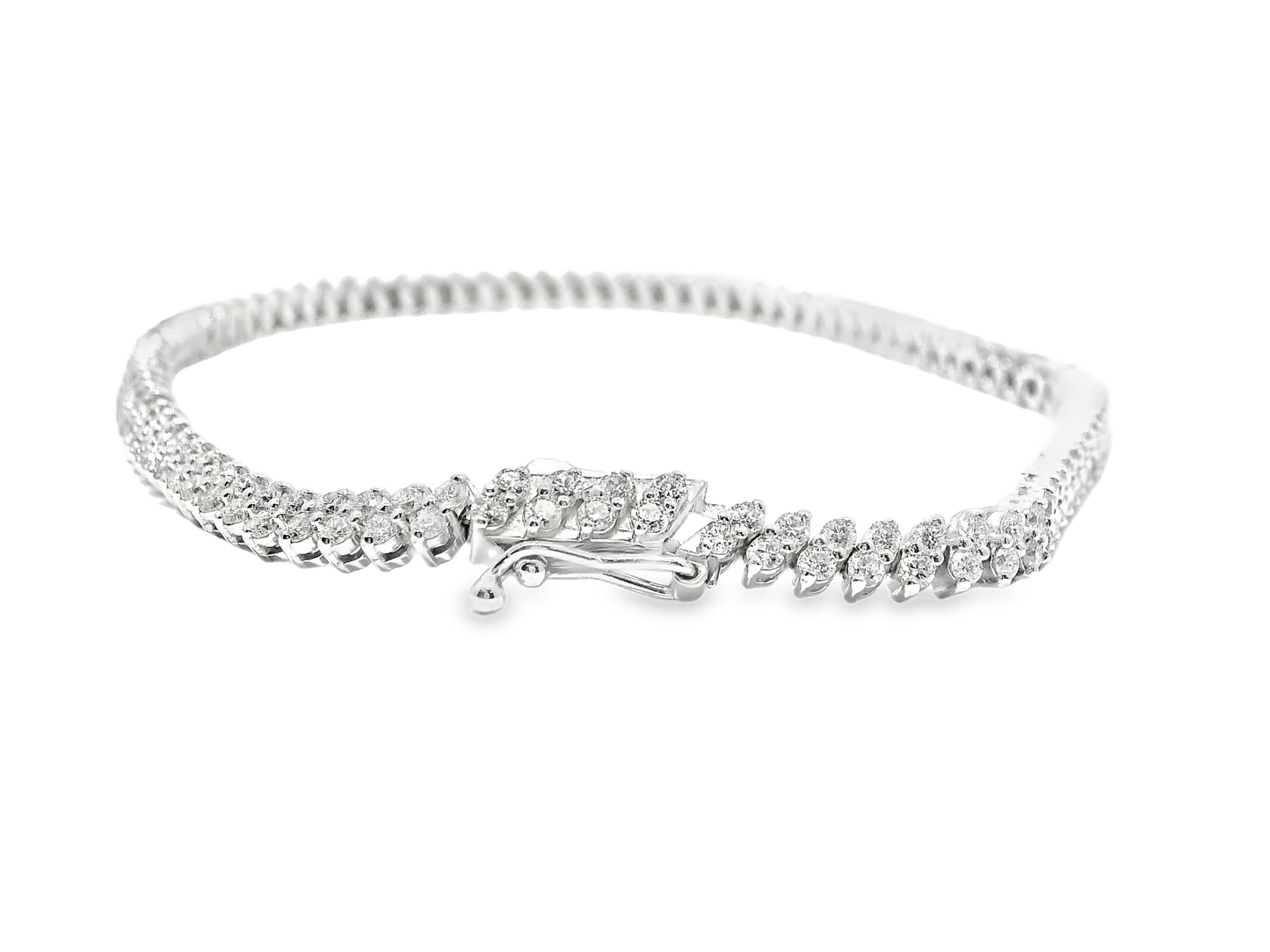 2.74CT Diamond Bracelet 14k White Gold