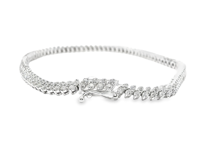2.74CT Diamond Bracelet 14k White Gold