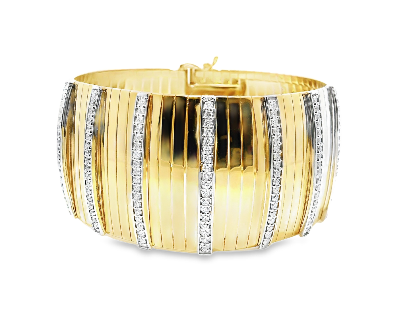 1.86CT Diamond Bangle 14k Yellow Gold