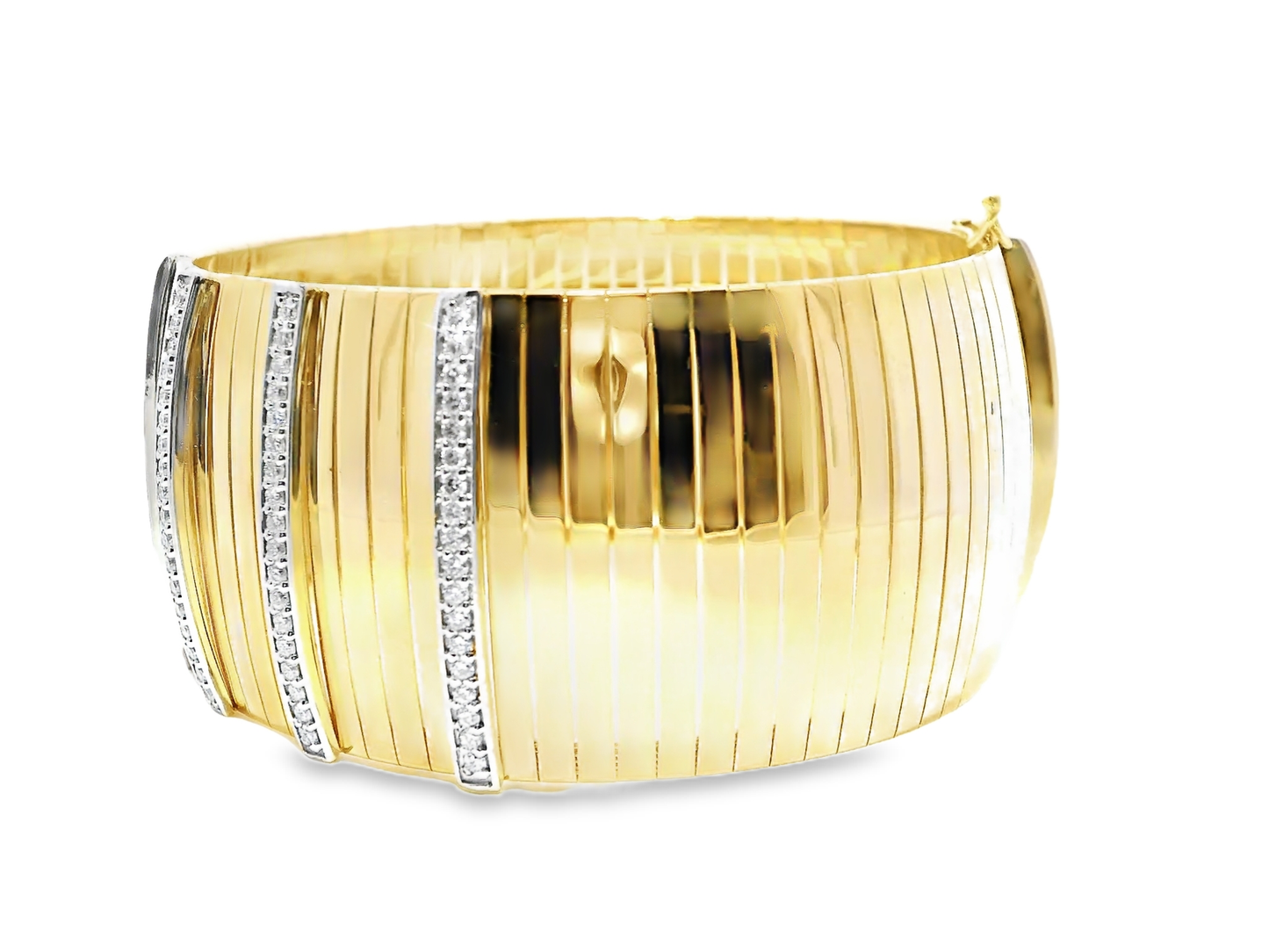1.86CT Diamond Bangle 14k Yellow Gold