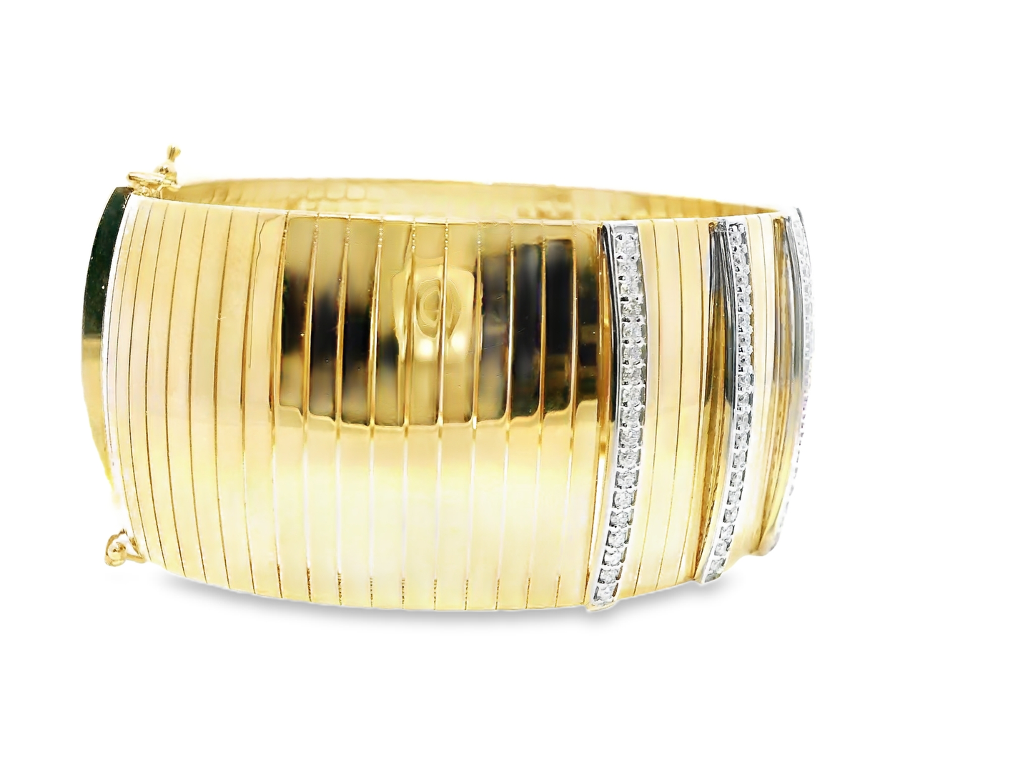 1.86CT Diamond Bangle 14k Yellow Gold