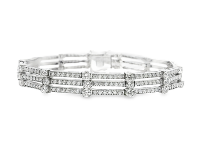 5.84CT Diamond Bracelet 14k White Gold