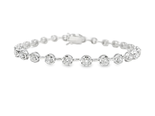 3.30CT Diamond Bracelet 14k White Gold