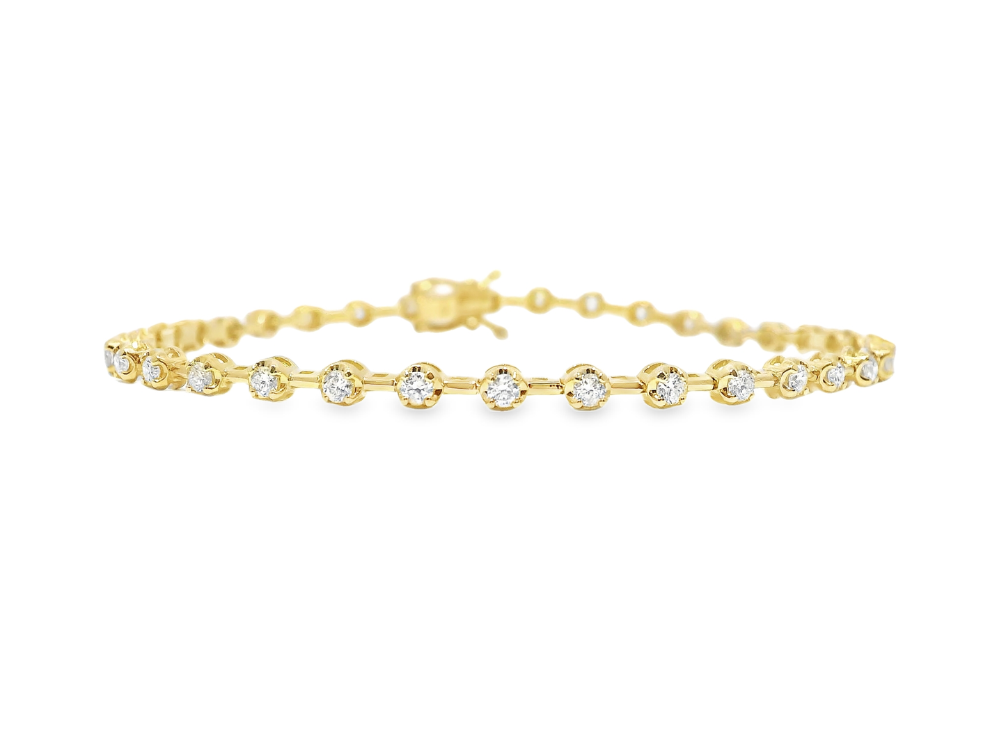 1.13CT Diamond Bracelet 14k Yellow Gold