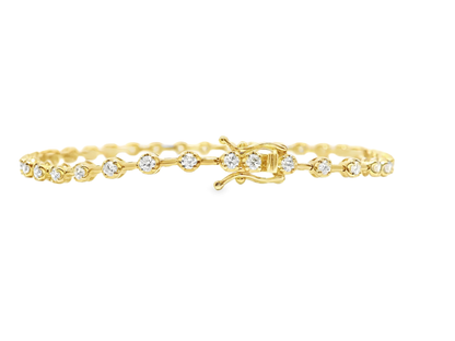 1.13CT Diamond Bracelet 14k Yellow Gold