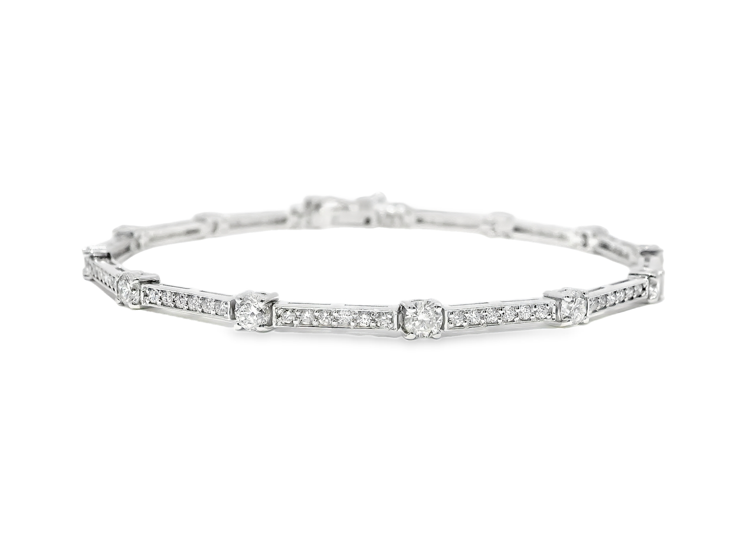 2.71CT Diamond Bracelet 14k White Gold