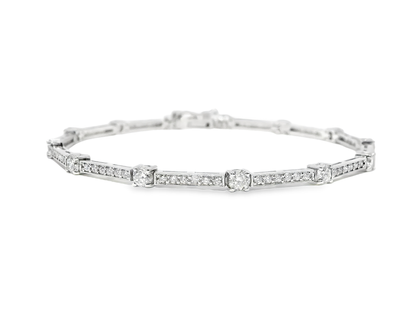 2.71CT Diamond Bracelet 14k White Gold