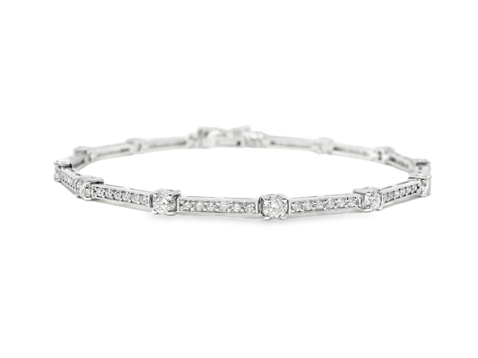 2.71CT Diamond Bracelet 14k White Gold