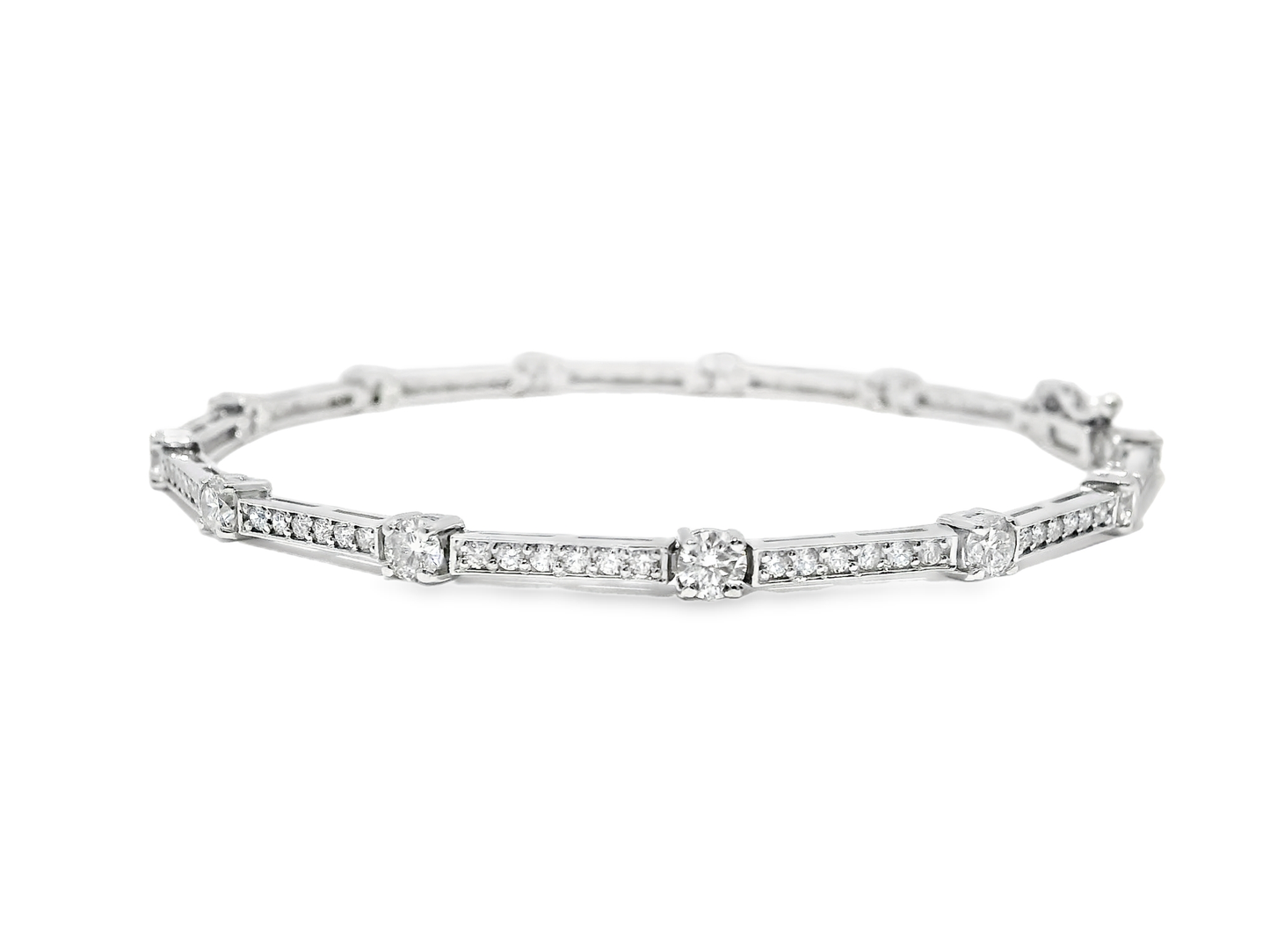 2.71CT Diamond Bracelet 14k White Gold