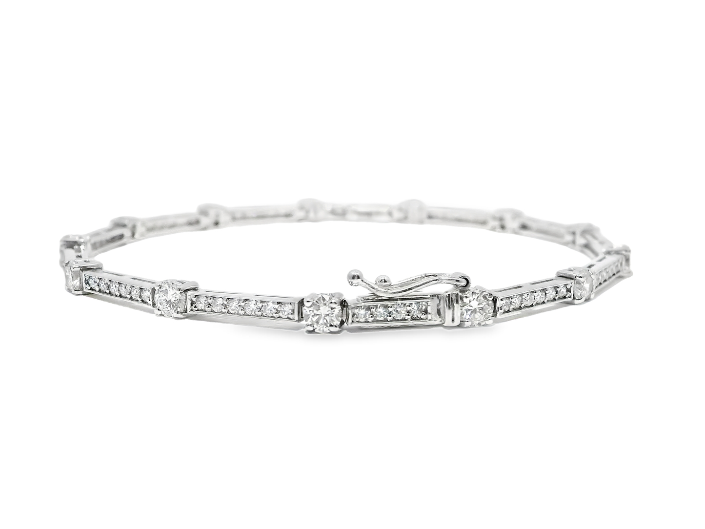 2.71CT Diamond Bracelet 14k White Gold