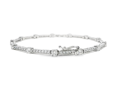 2.71CT Diamond Bracelet 14k White Gold