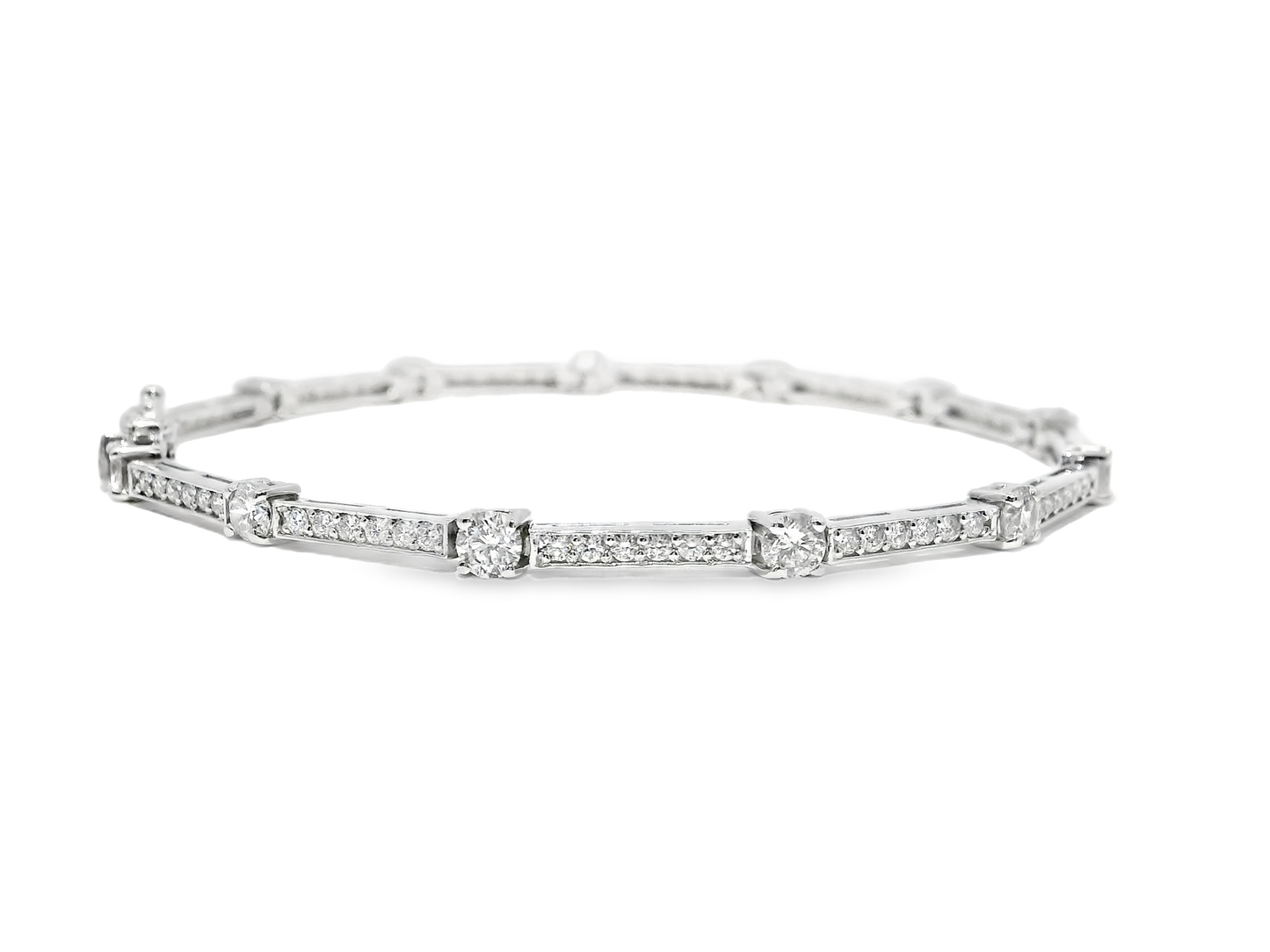 2.71CT Diamond Bracelet 14k White Gold