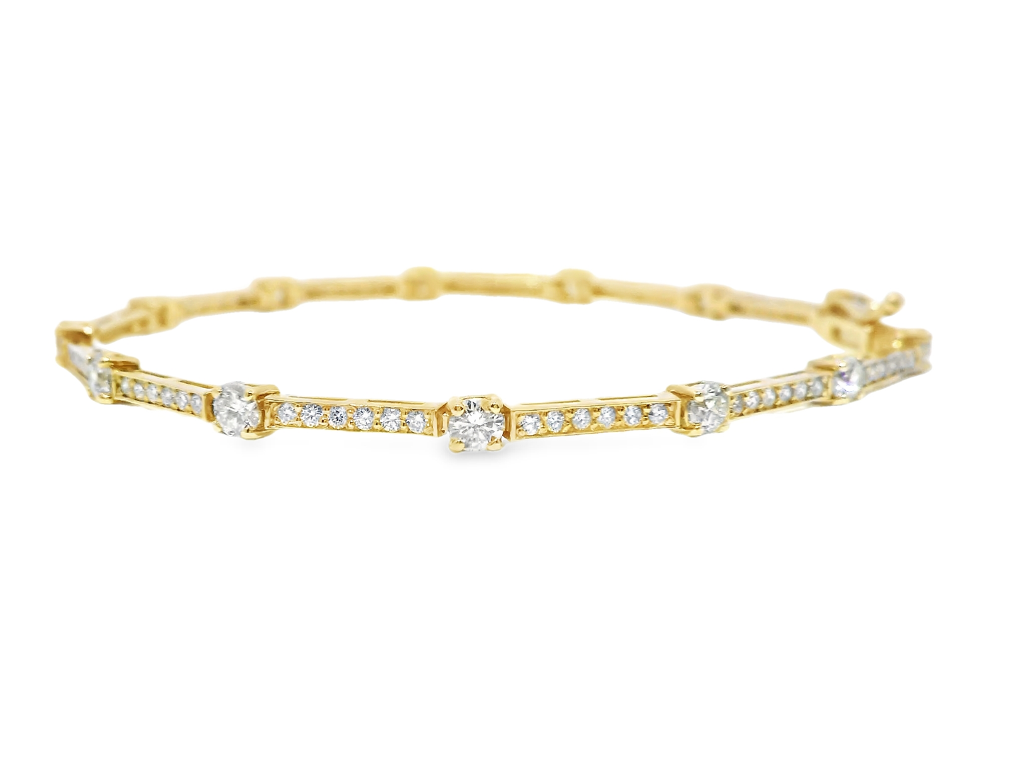 2.71CT Diamond Bracelet 14k Yellow Gold