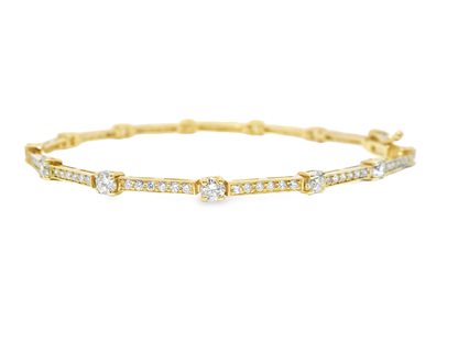2.71CT Diamond Bracelet 14k Yellow Gold