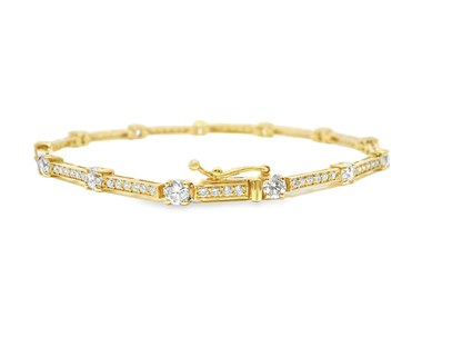 2.71CT Diamond Bracelet 14k Yellow Gold