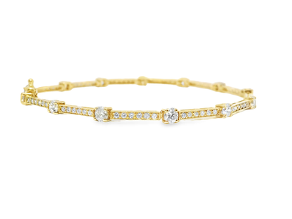 2.71CT Diamond Bracelet 14k Yellow Gold