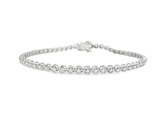 1.32CT Diamond Bracelet 14k White Gold