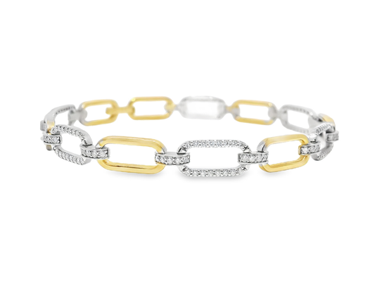 1.12CT Diamond Bracelet 14k Yellow Gold