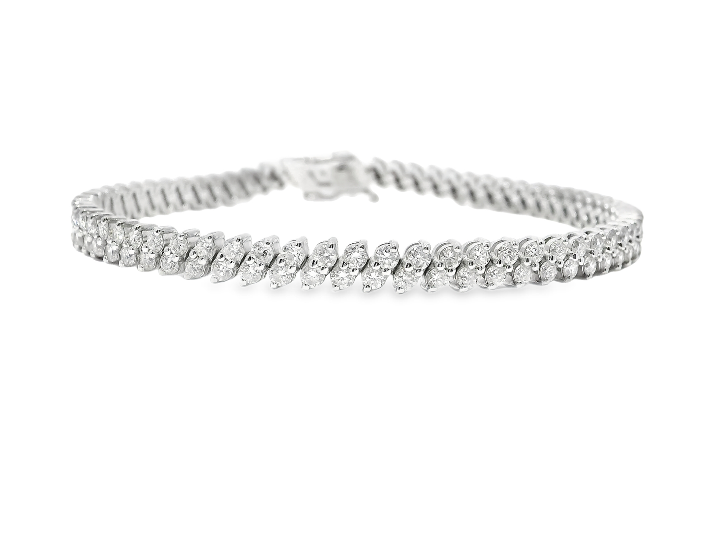 4.17CT  Diamond Bracelet 14k White Gold