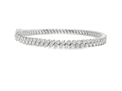 4.17CT  Diamond Bracelet 14k White Gold