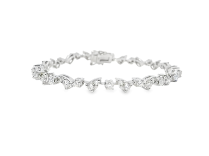 3.07CT Diamond Bracelet 14k White Gold