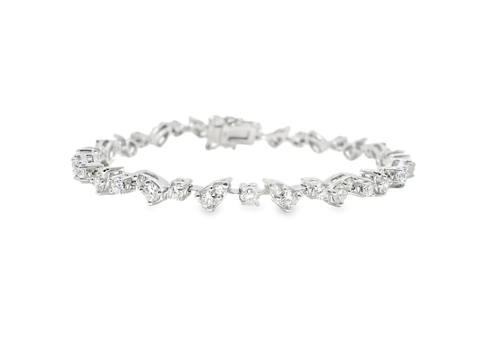 3.07CT Diamond Bracelet 14k White Gold