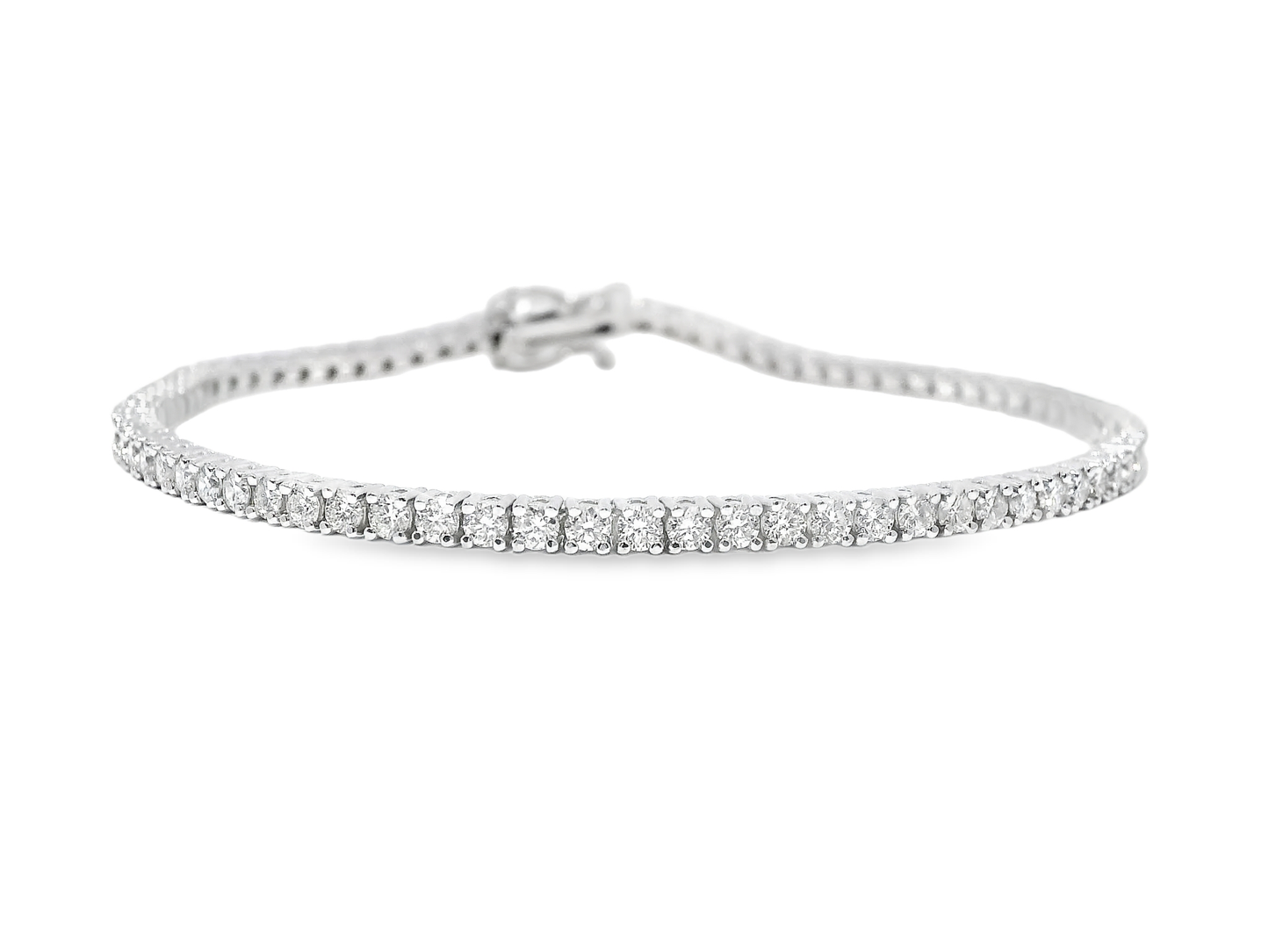 2.69CT Diamond Bracelet 14k White Gold