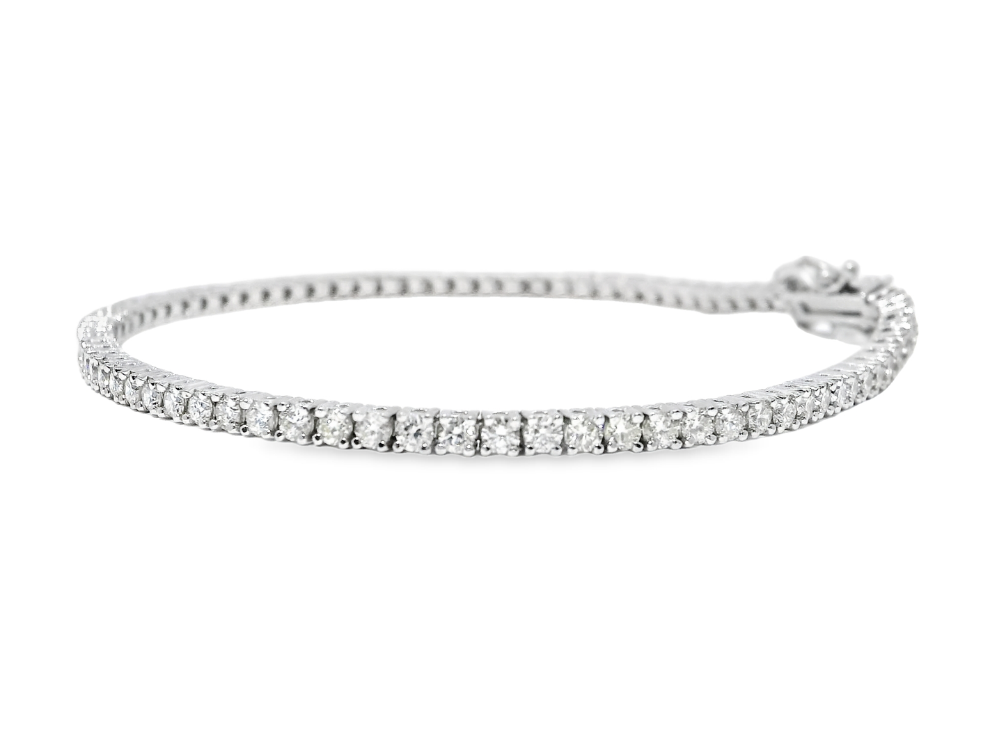 2.69CT Diamond Bracelet 14k White Gold