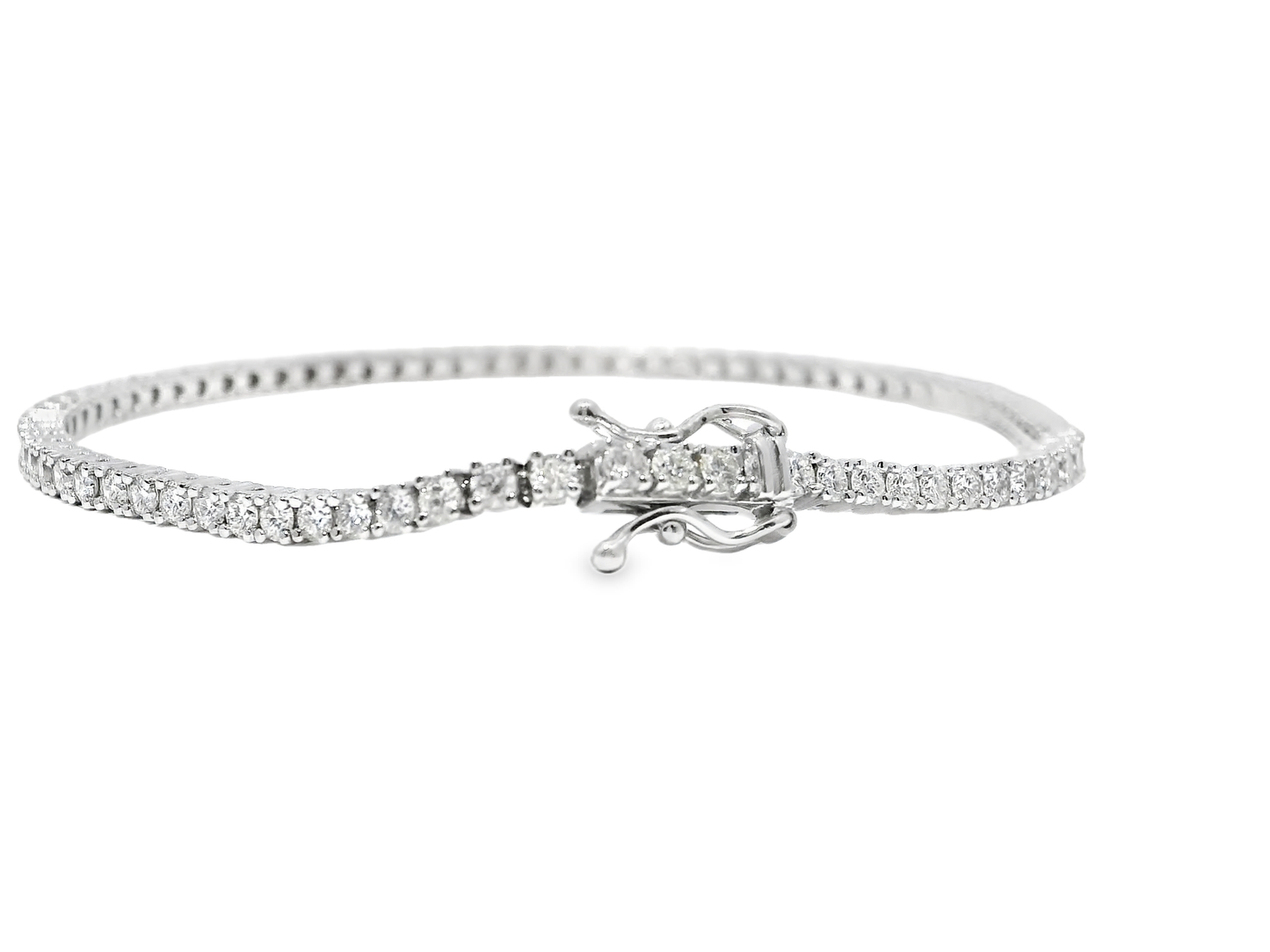 2.69CT Diamond Bracelet 14k White Gold