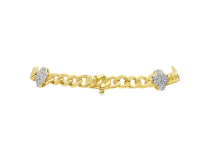 0.99CT Diamond Bracelet 14k Yellow Gold
