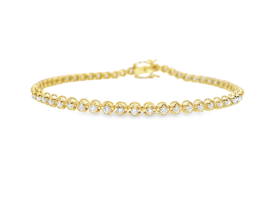 1.32CT Diamond Bracelet 14k Yellow Gold