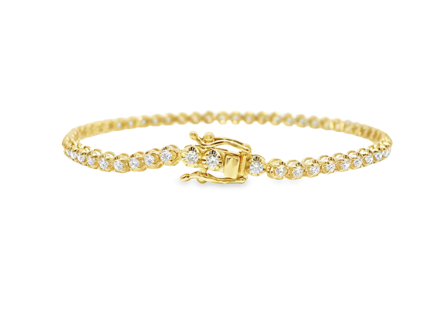 1.32CT Diamond Bracelet 14k Yellow Gold