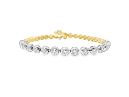 1.23CT Diamond Bracelet 14k Yellow Gold